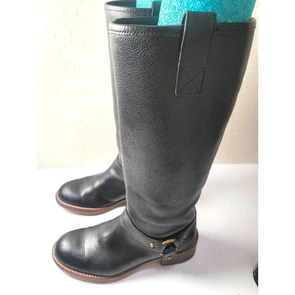 Banana Republic Women's Knee-High Black Leather Pull On Riding Boots Size‎ 6